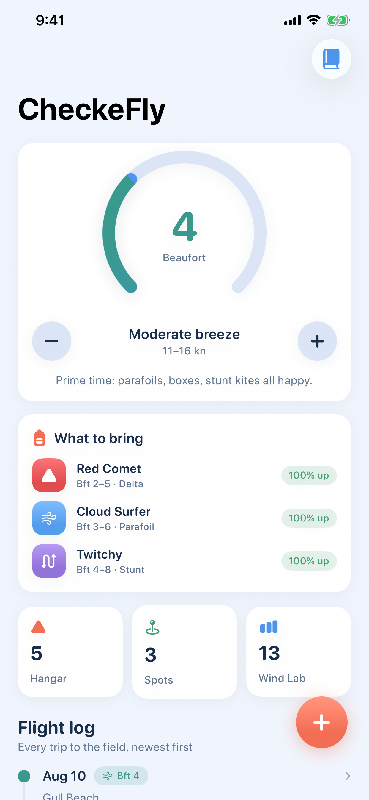 Sky Today wind dial and advisor