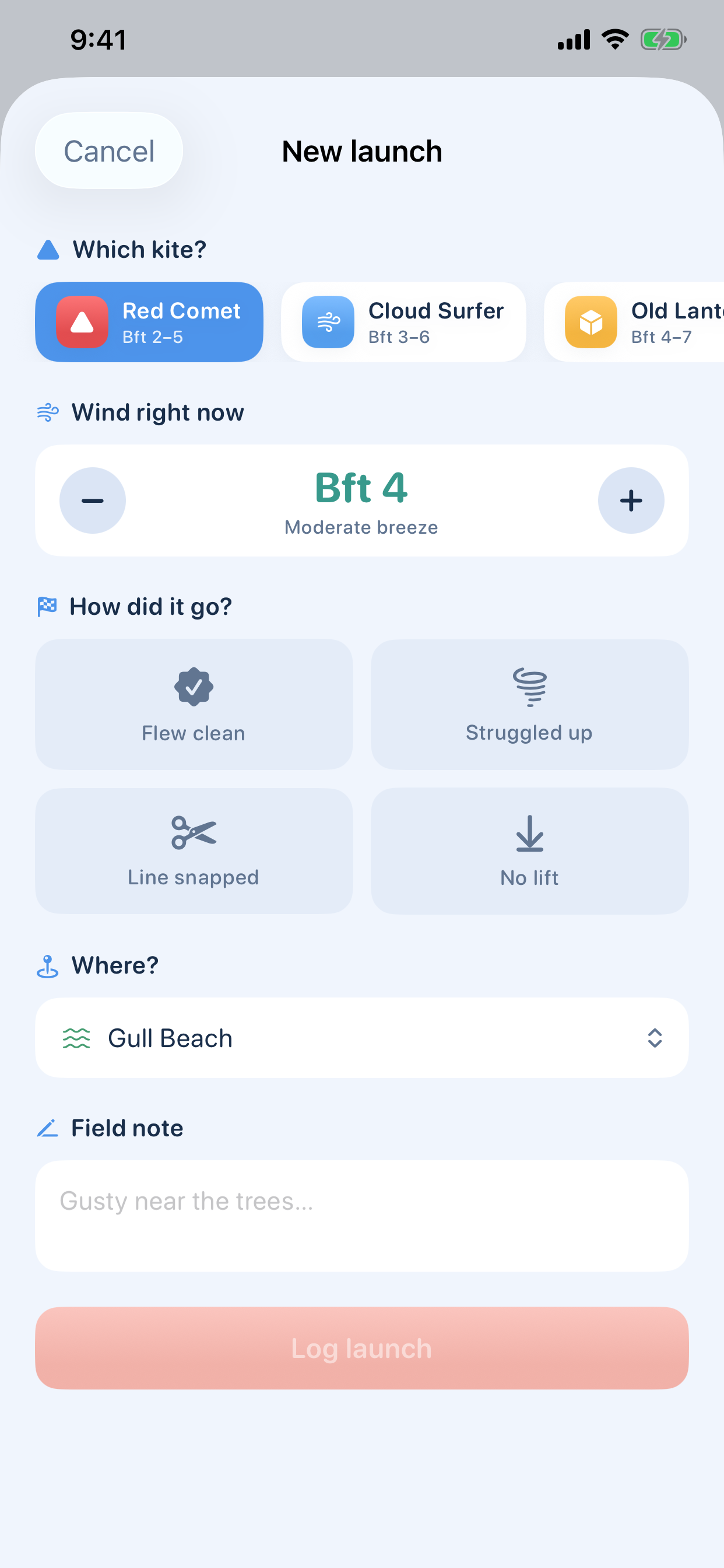 Quick Launch logger sheet
